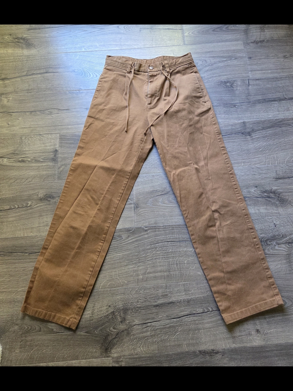 Zara Men's Drawstring Chinos in Tan Brown
